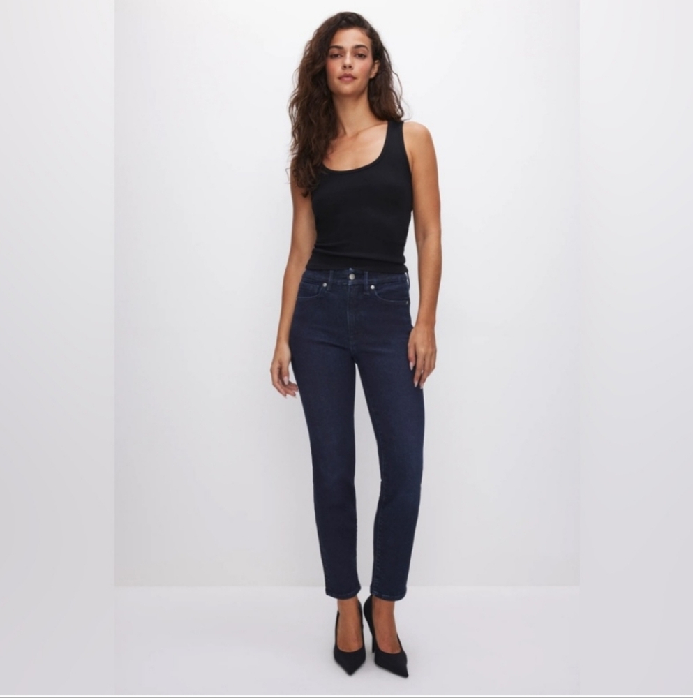 Good American Blue Skinny Jeans High-Waisted Stretch